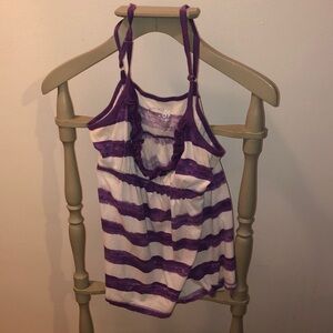 Arizona Jean Company Purple and White Striped Chemise